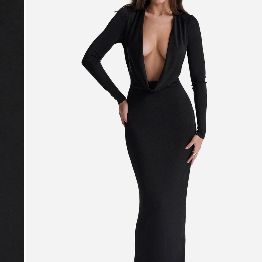 SOLD! NWT House of CB Saskia Plunge Long Sleeve Dress